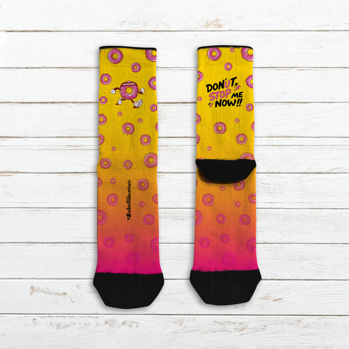 Calcetin técnico running #Donut amarillo degradado