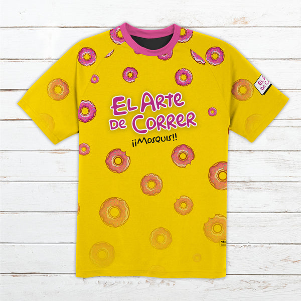 Camiseta técnica hombre #Donut amarilla