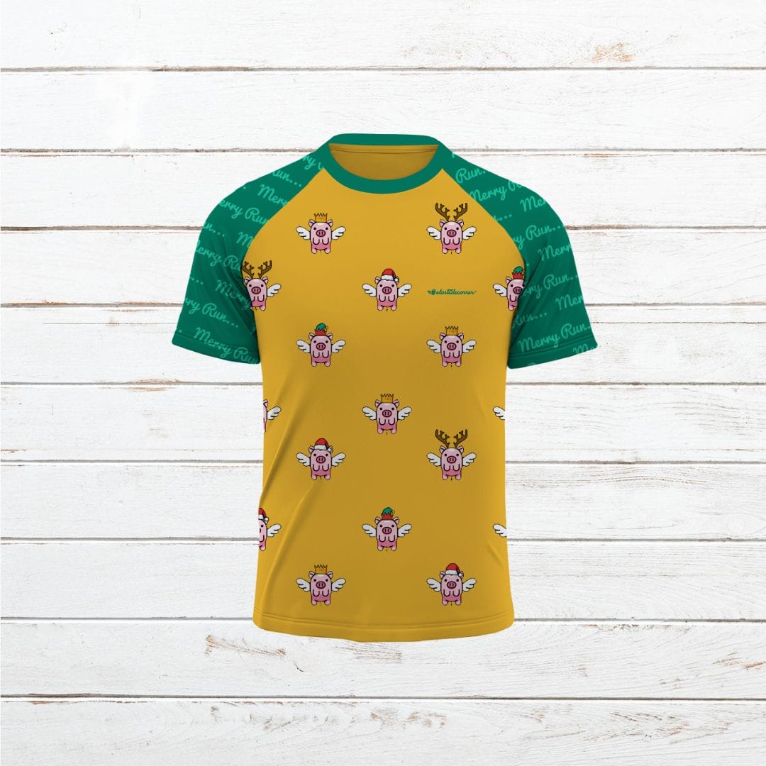 Camiseta técnica mujer #Cerdos Navideños