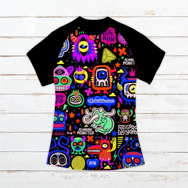 Camiseta técnica mujer #Monstruos lila