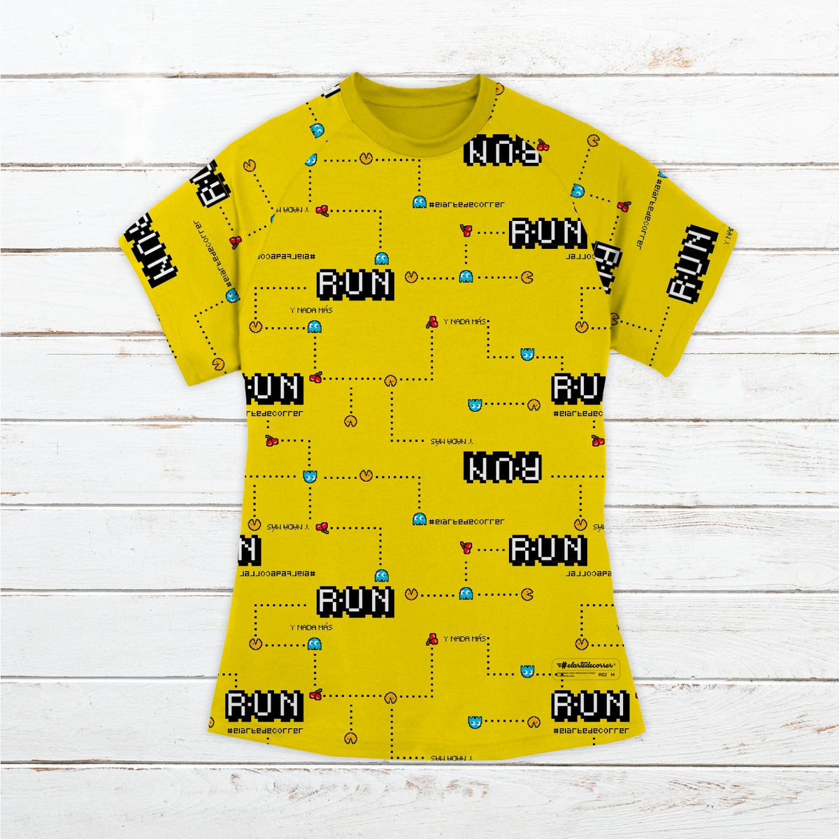 Camiseta técnica mujer #Comecocos Amarilla