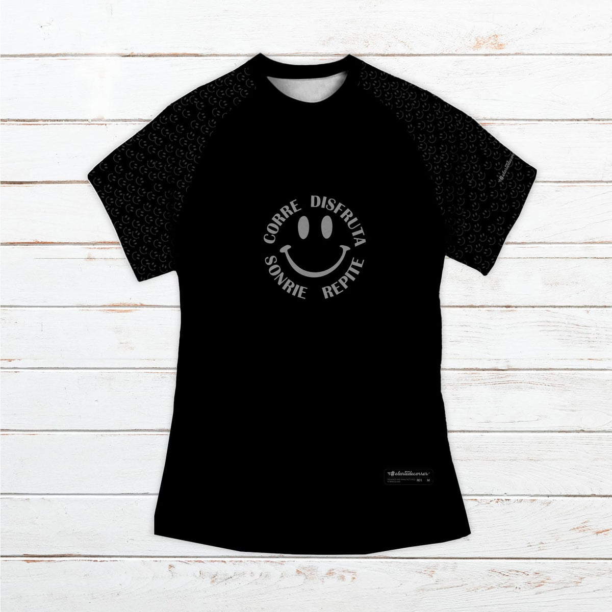 Camiseta técnica mujer #Smiles negra