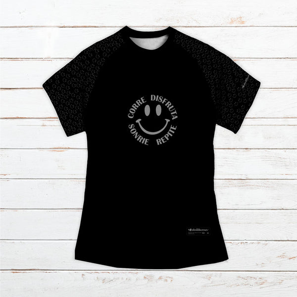 Camiseta técnica mujer #Smiles negra