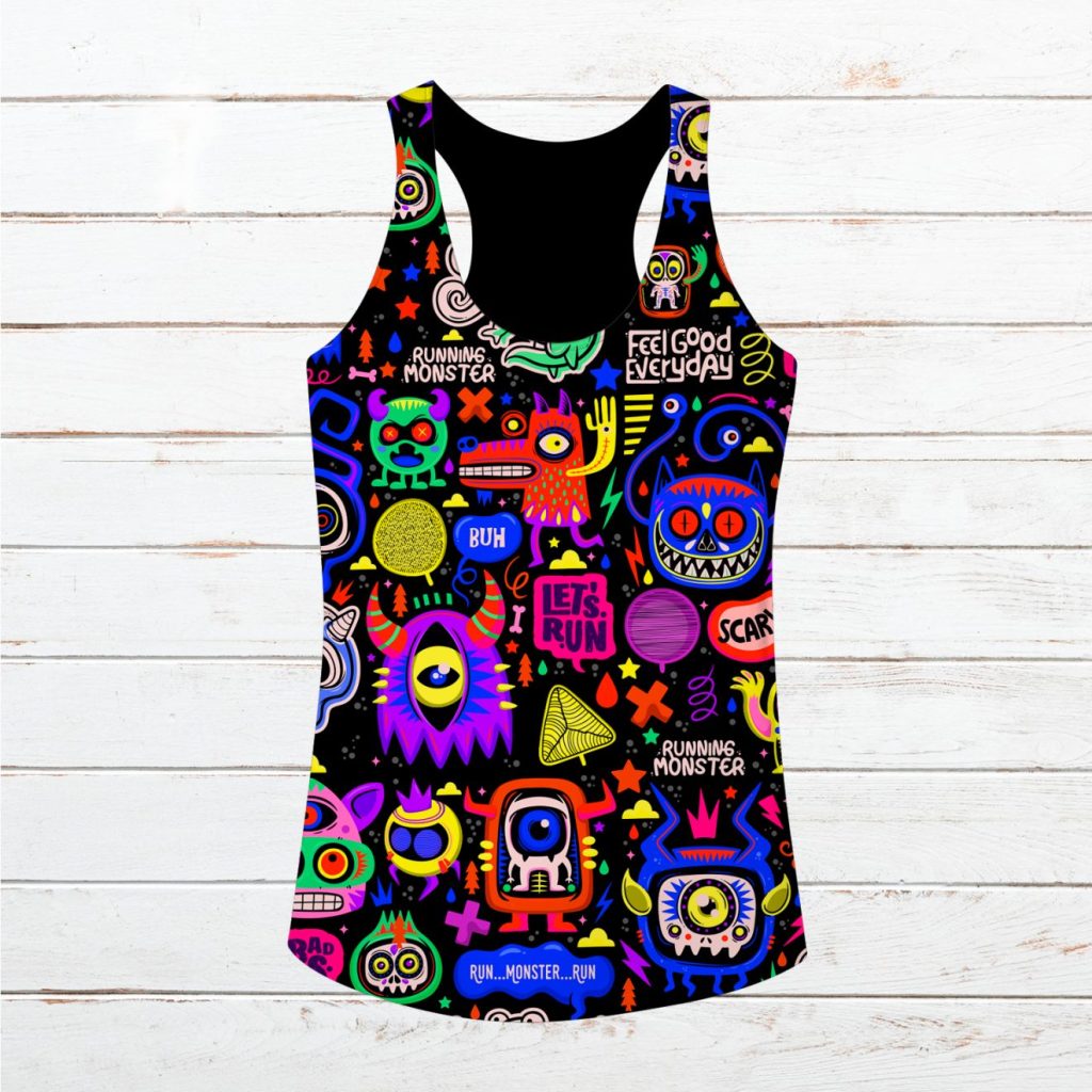Camiseta tirantes mujer #Monstruos lila