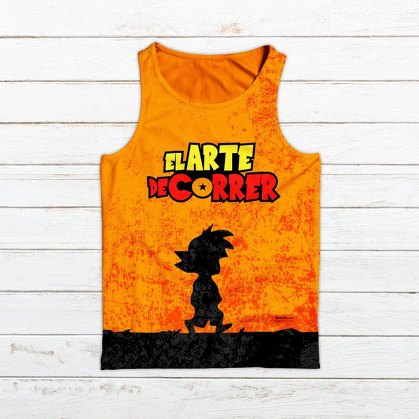 Camiseta tirantes hombre #Otaku naranja