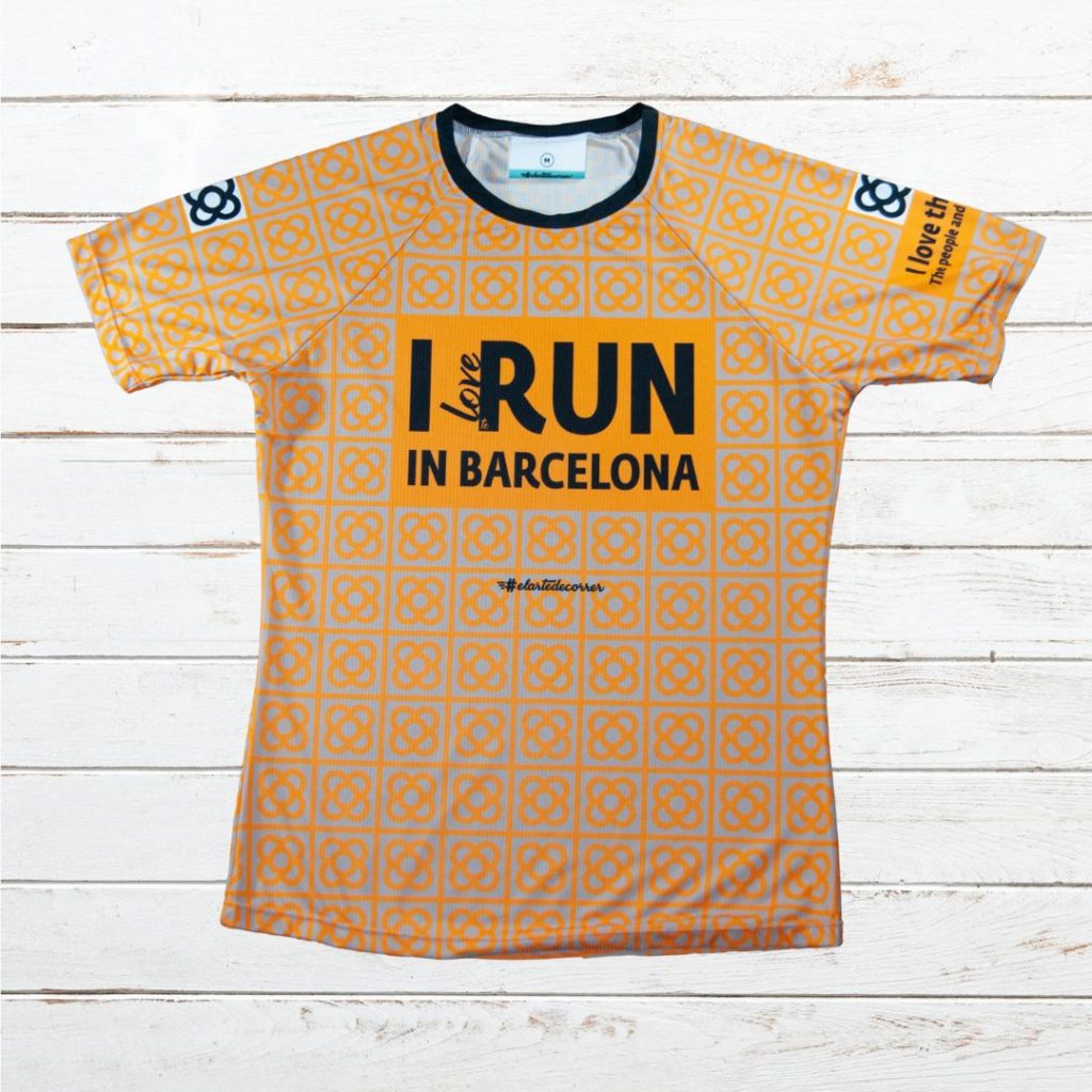 Camiseta técnica hombre #Barcelona Naranja