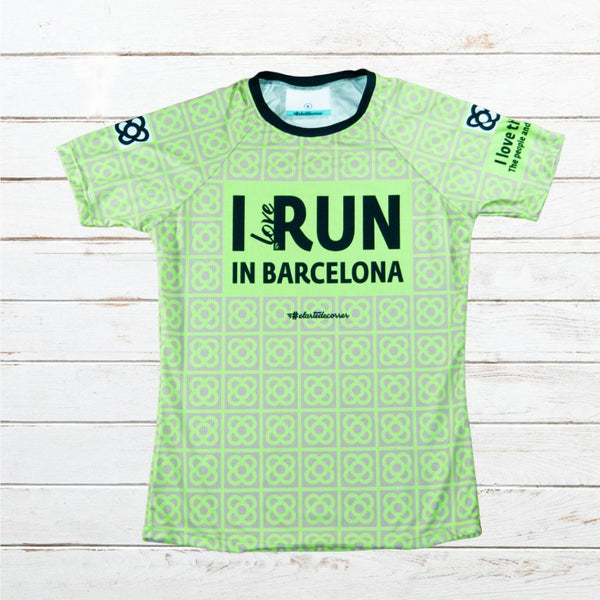 Camiseta técnica hombre #Barcelona Verde