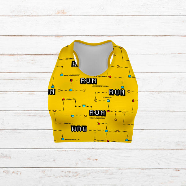 Top camiseta elástica mujer #Comecocos amarillo