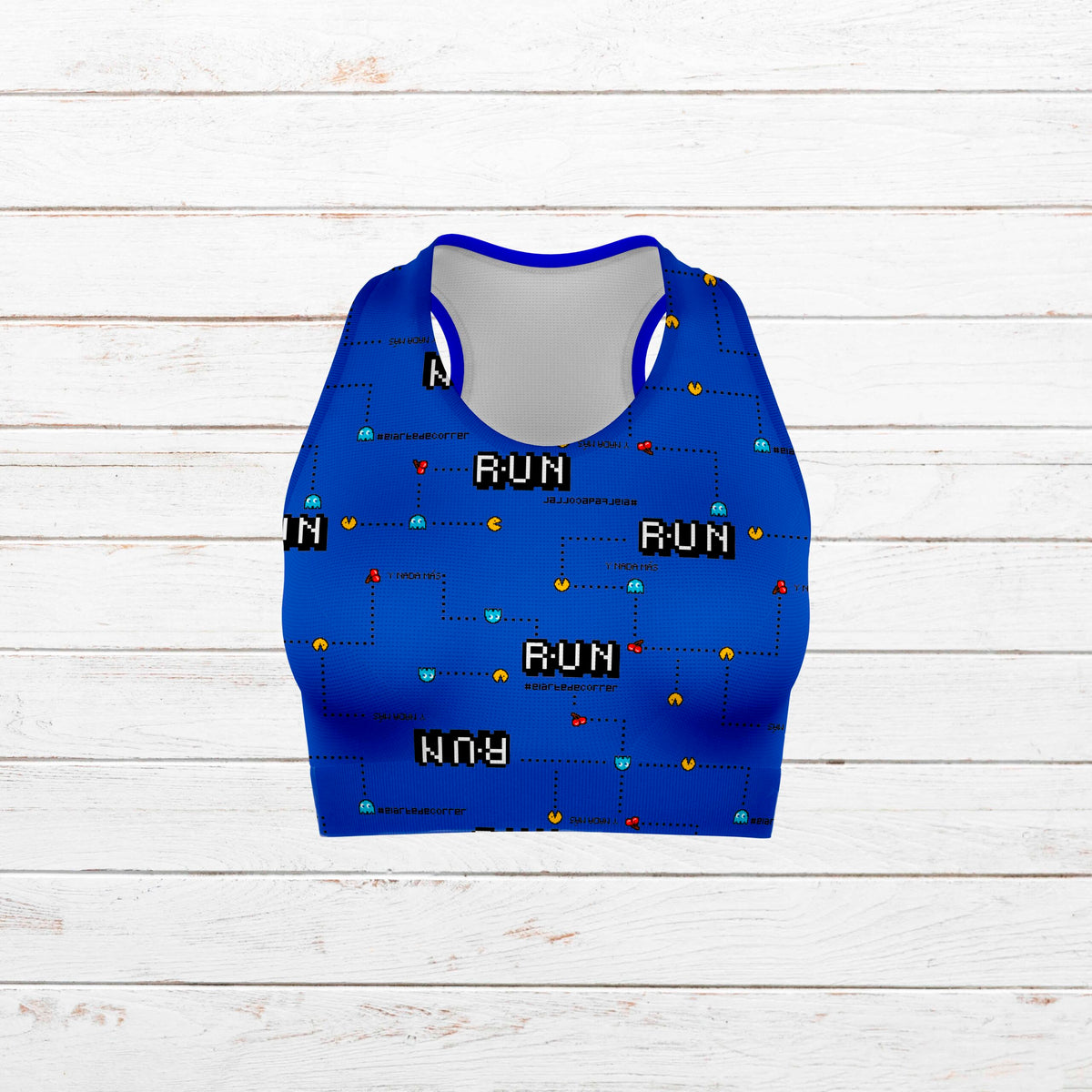 Top camiseta elástica mujer #Comecocos azul