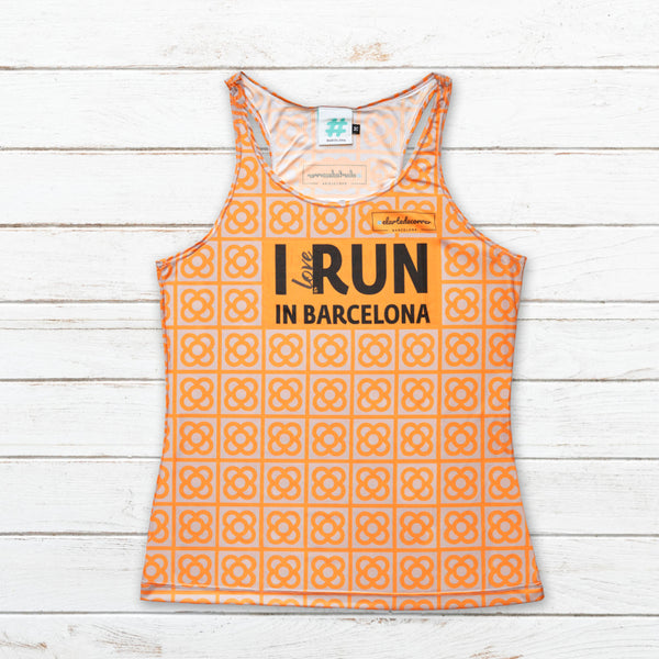 Camiseta tirantes mujer #Barcelona Naranja