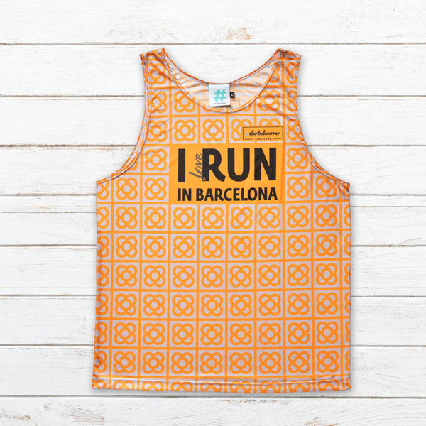 Camiseta tirantes hombre #Barcelona Naranja
