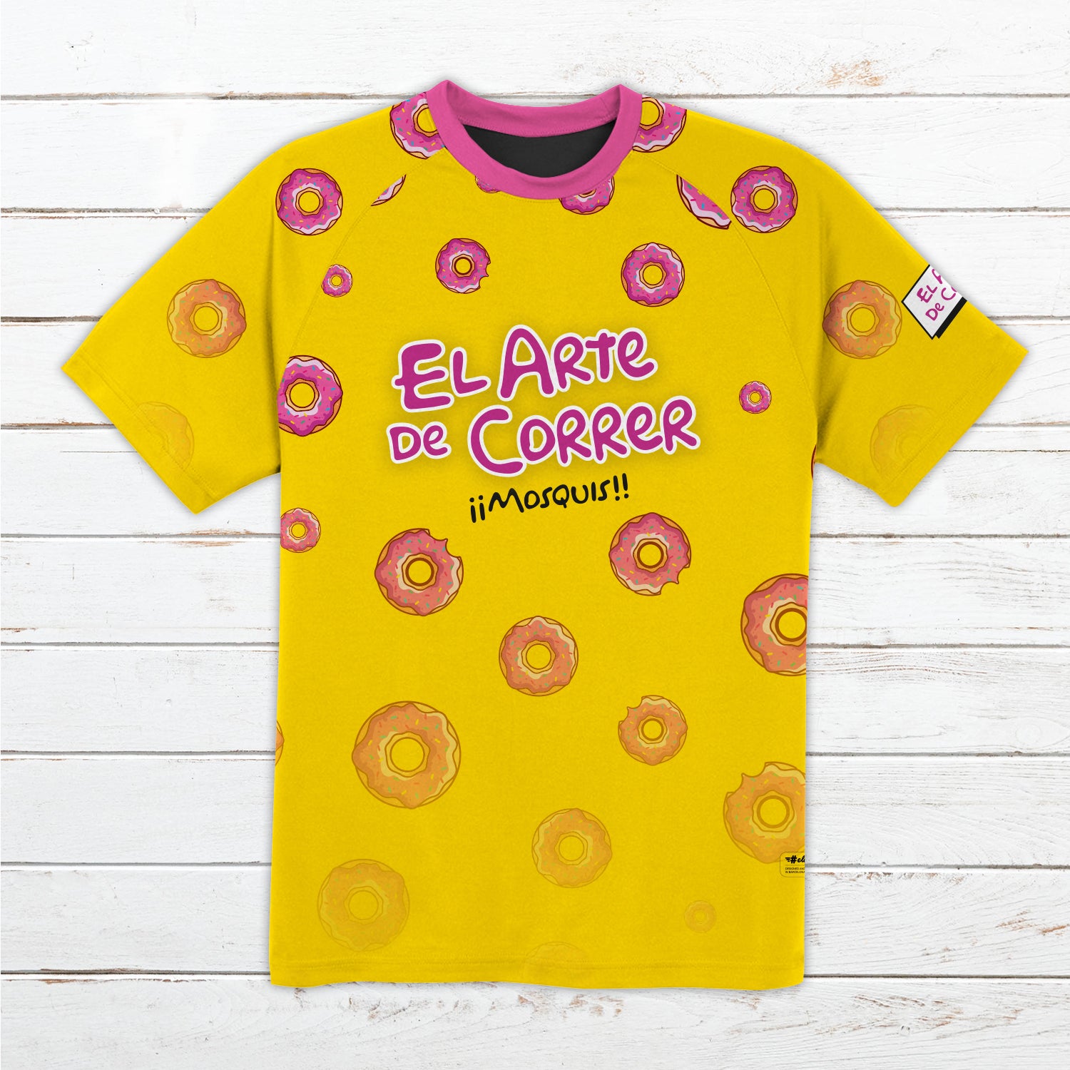 Camiseta técnica hombre #Donut amarilla