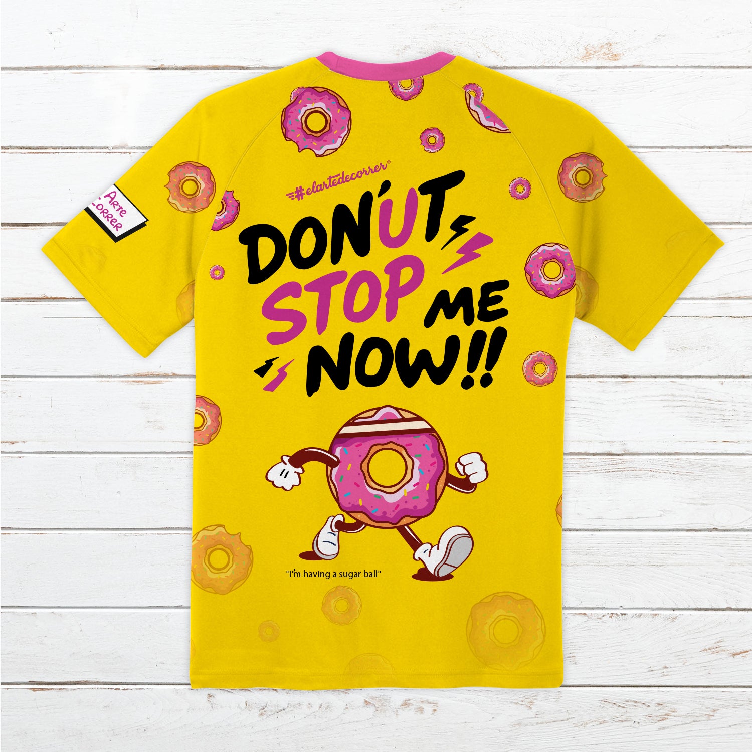 Camiseta técnica hombre #Donut amarilla