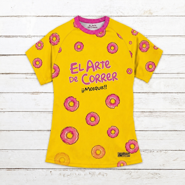 Camiseta técnica mujer #Donut amarillo