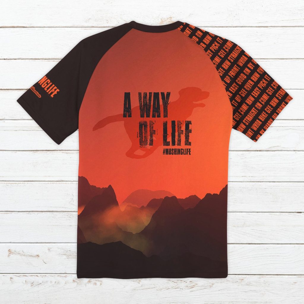 Camiseta técnica mujer #Mushing naranja