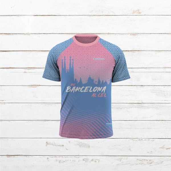 Camiseta técnica hombre #MaratóBarcelona pastel
