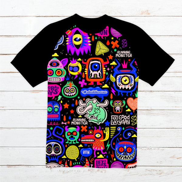 Camiseta técnica hombre #Monstruos lila