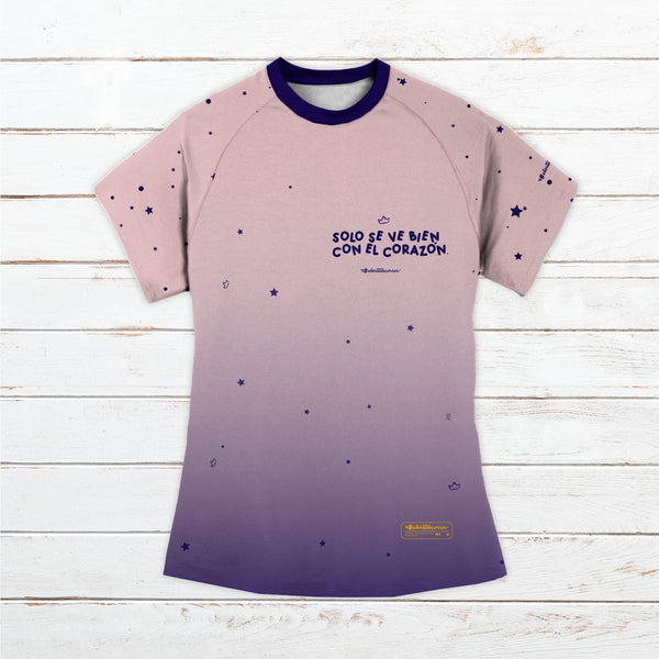Camiseta técnica mujer #SoloSeVeBienConElCorazon