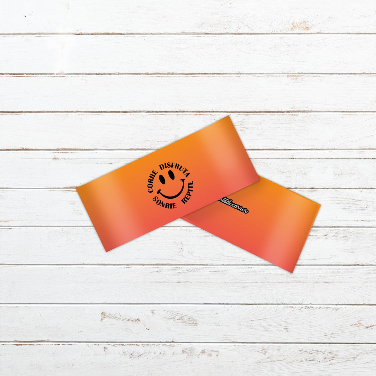Cinta pelo running #Smile naranja