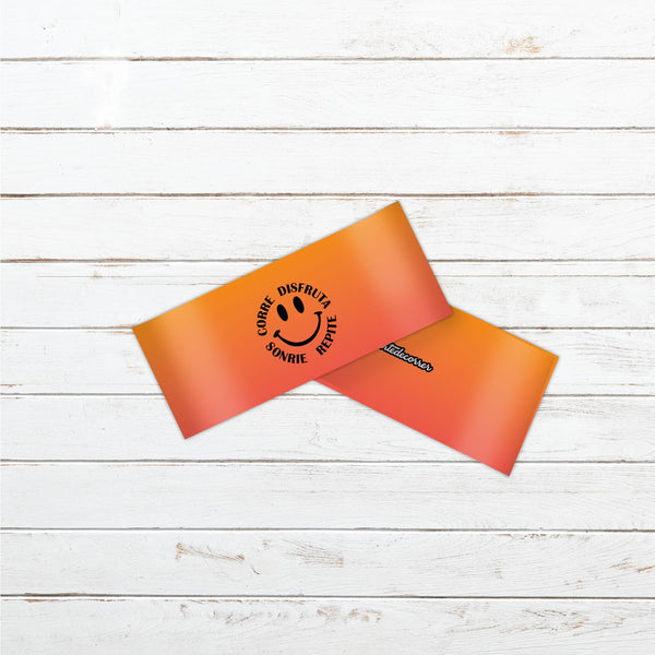 Cinta pelo running #Smile naranja