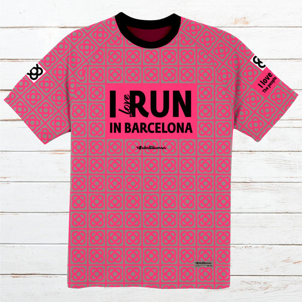 Camiseta técnica hombre #Barcelona Rosa