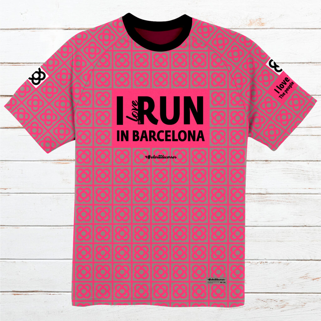 Camiseta técnica mujer #Barcelona Rosa