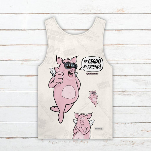 Camiseta tirantes hombre #Cerdos espuma