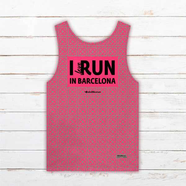 Camiseta tirantes hombre #Barcelona Rosa