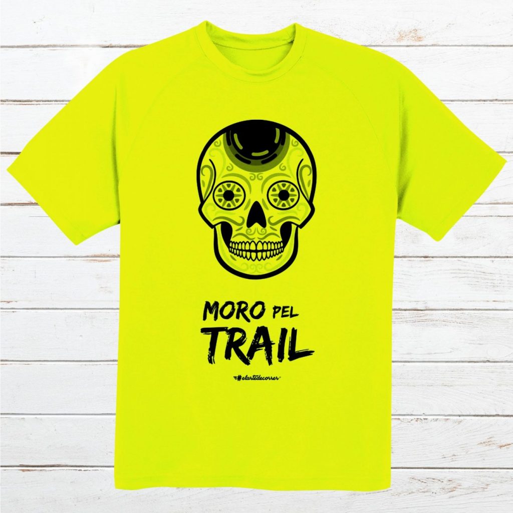 [TRAIL] Camiseta técnica mujer Calaveras #MueroPorElTrail fluor